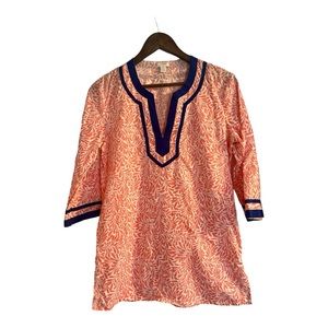 J. Crew Orange and Blue Swim Coverup